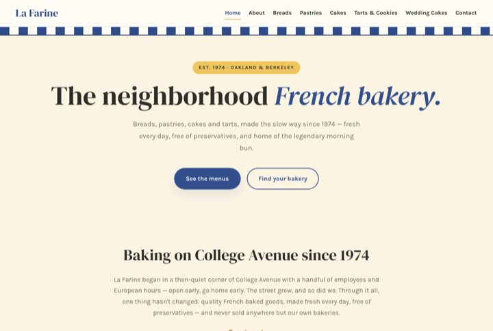 La Farine redesign — Awning concept